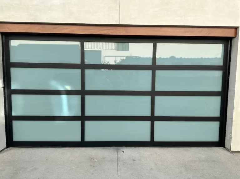 Modern glass and aluminum garage door, a PLL project