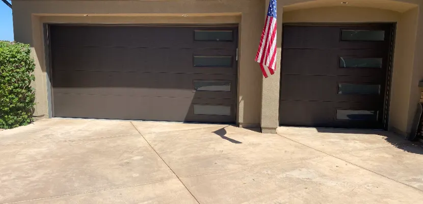 Modern garage doors installed by PLL Garage Doors and Gates